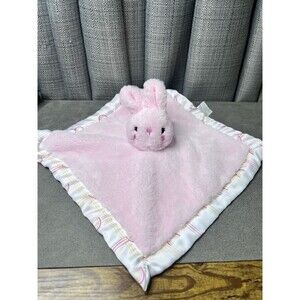 Parents Choice Bunny Lovey Security Baby Blanket Rabbit Plush Satin Rainbow Toy